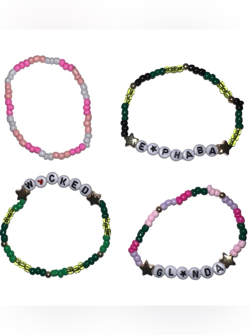 4 Wicked beaded bracelets.